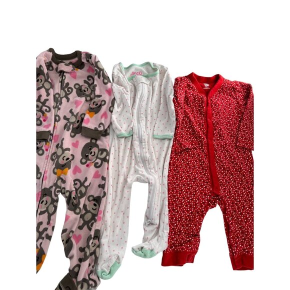 Baby Footed Sleeper Bundle 5 Pieces Size 6-12M Multiple Brands Fleece Pajamas - Picture 11 of 16